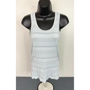 Athleta Women's Basic Scoop Neck Striped Tank Top Blue Size Small